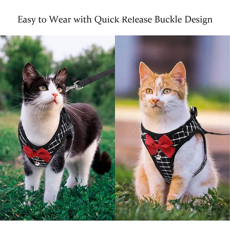 Cat Harness Vest With Bow And Leash