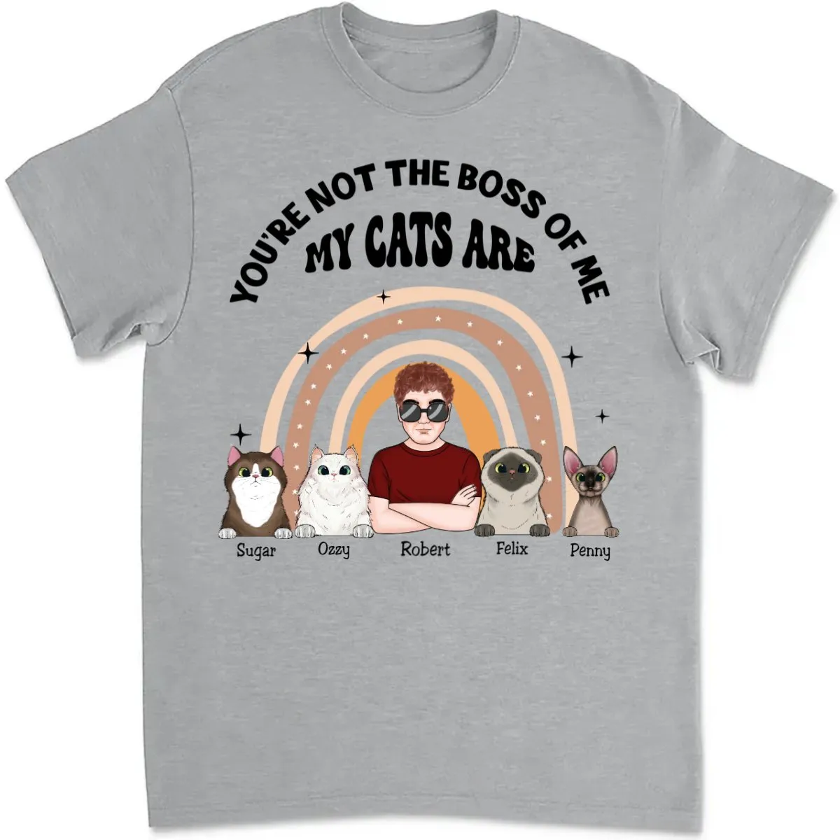 Cat Lovers - The Boss Of Me - Personalized T-Shirt