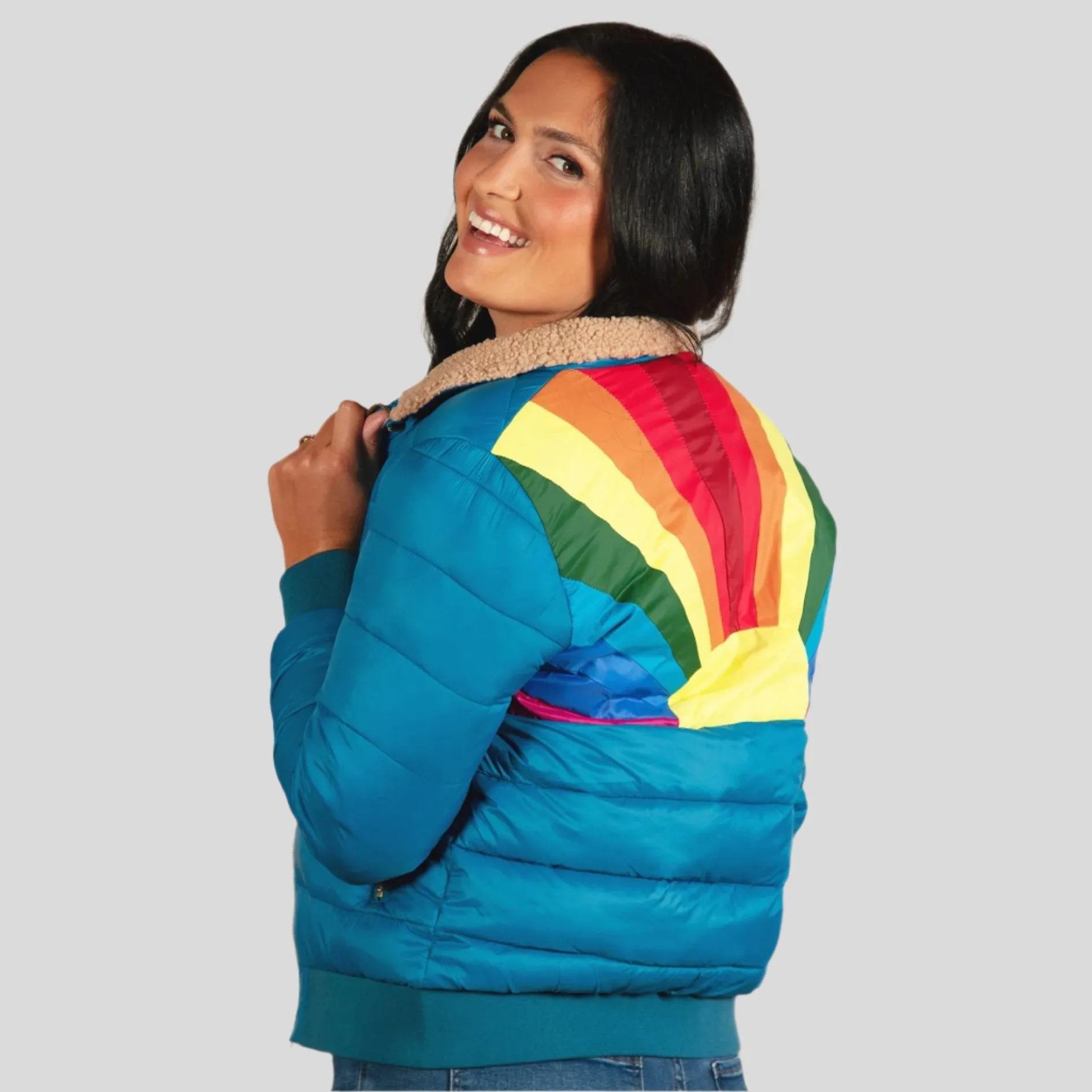 Chasing Rainbows Retro Stripe Insulated Jacket