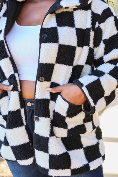 Checkered Sherpa Coat