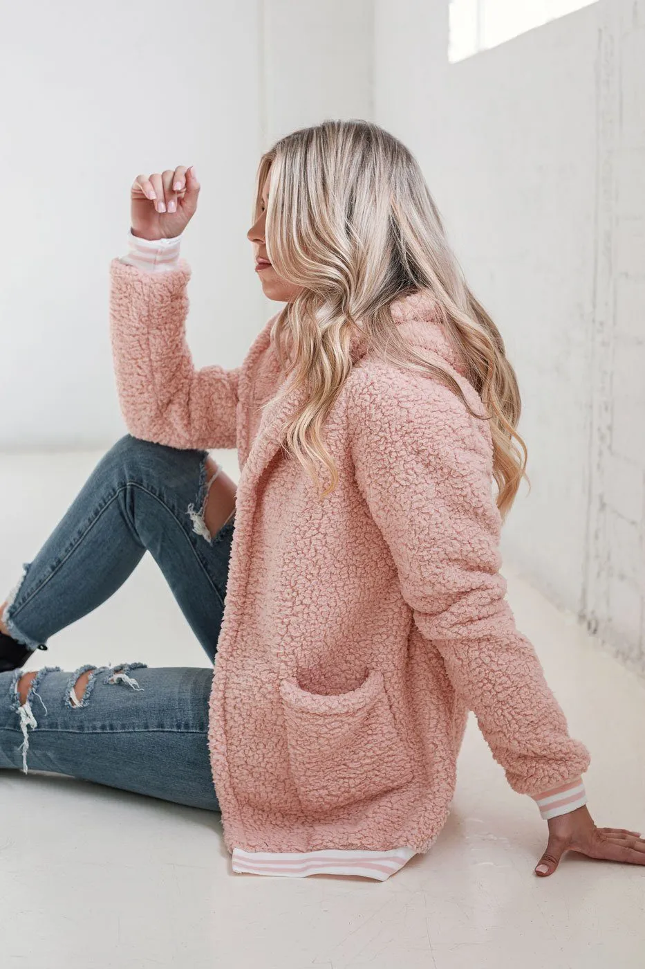 Chelsea Blush Sherpa Coat