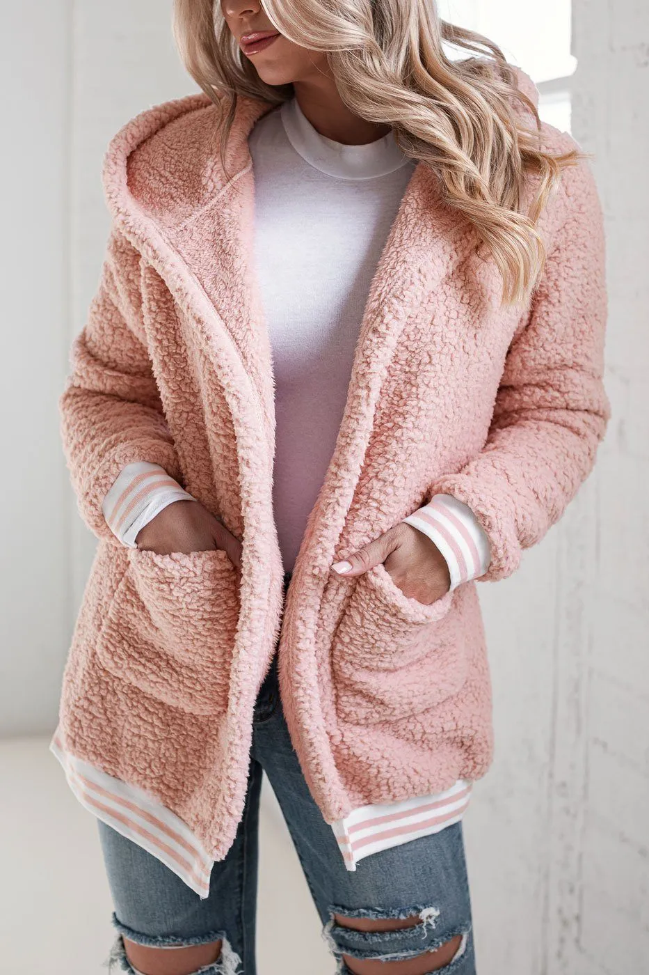 Chelsea Blush Sherpa Coat