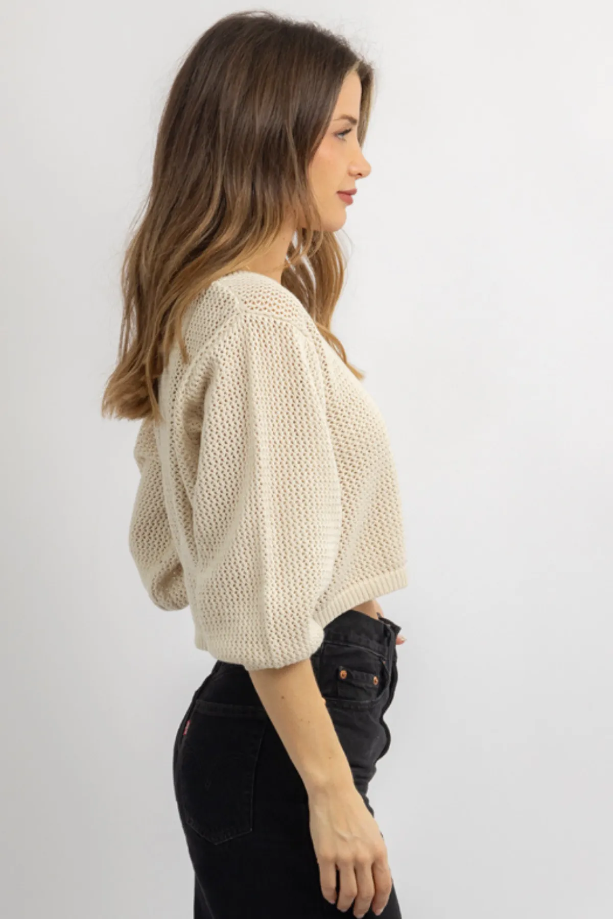 CINDY NEUTRAL CROCHET TOP