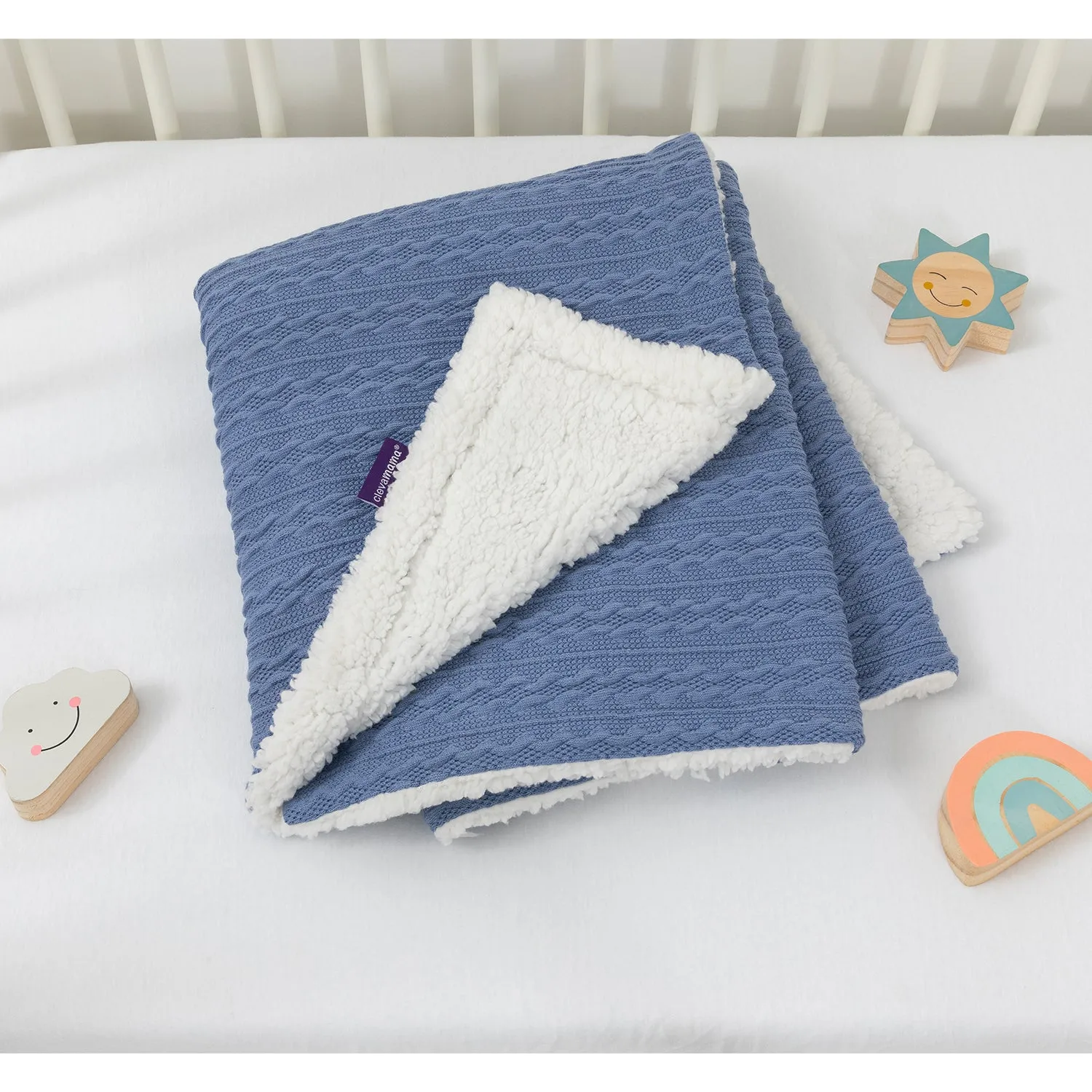 Clevamama Luxe Sherpa Baby Blanket