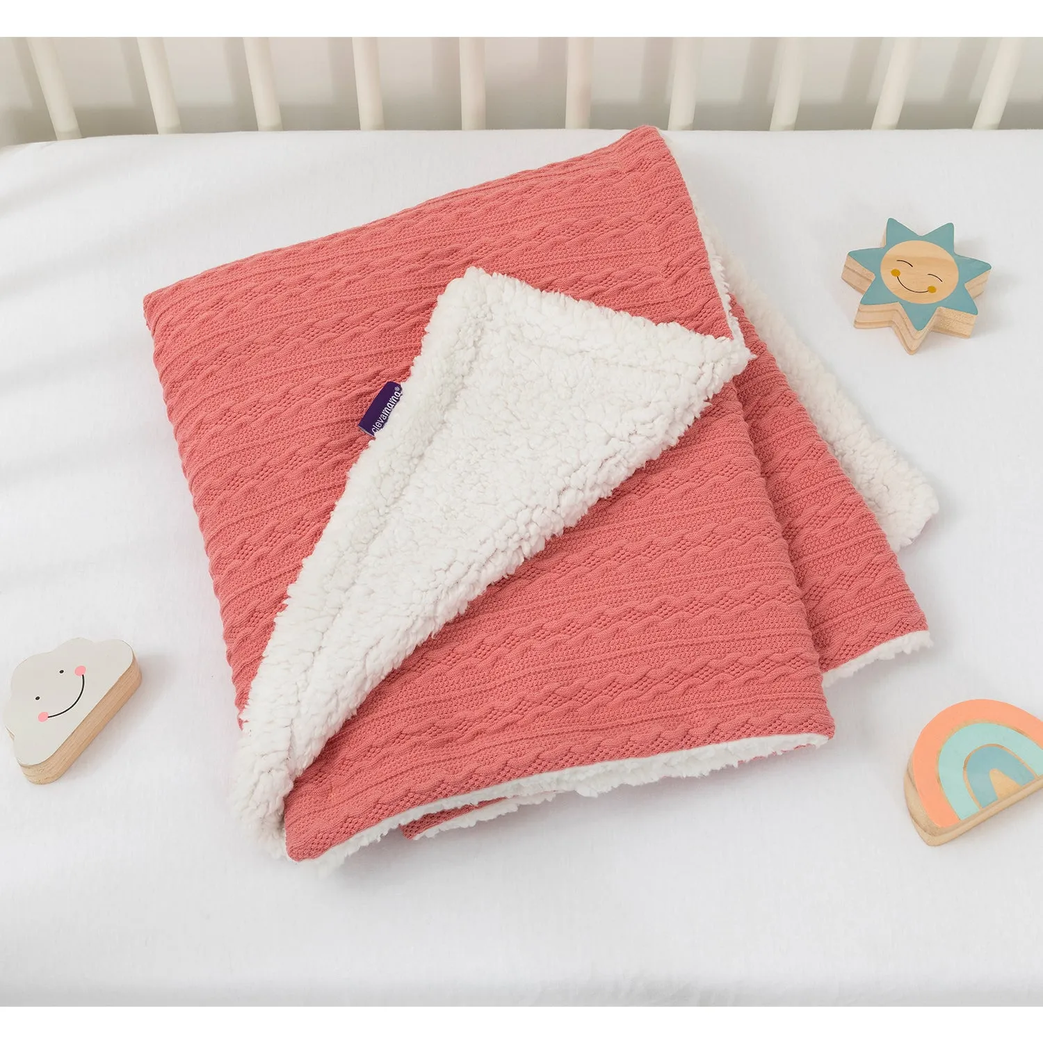 Clevamama Luxe Sherpa Baby Blanket