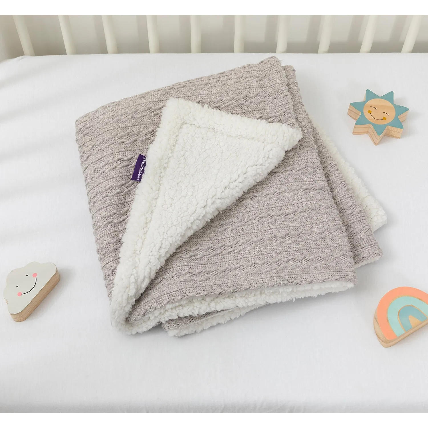 Clevamama Luxe Sherpa Baby Blanket