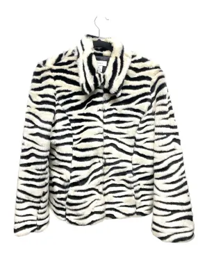 Coat Faux Fur & Sherpa By Nine West In Zebra Print, Size: M