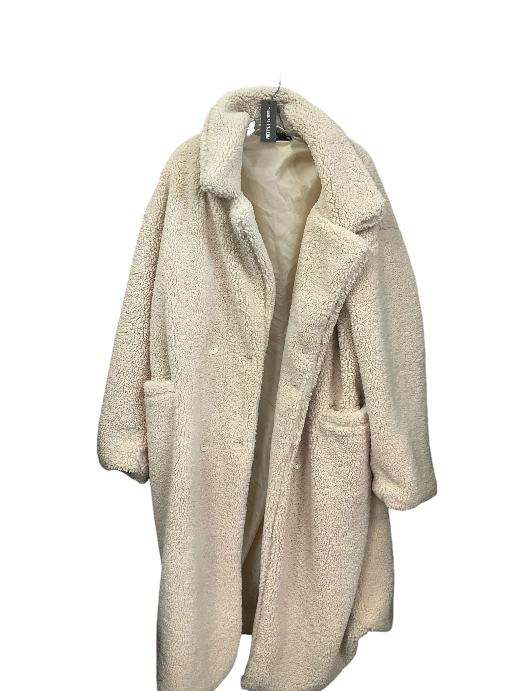 Coat Faux Fur & Sherpa By Pretty Little Thing In Cream, Size: 1x