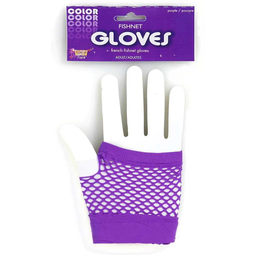 Color Fingerless Fishnet Gloves