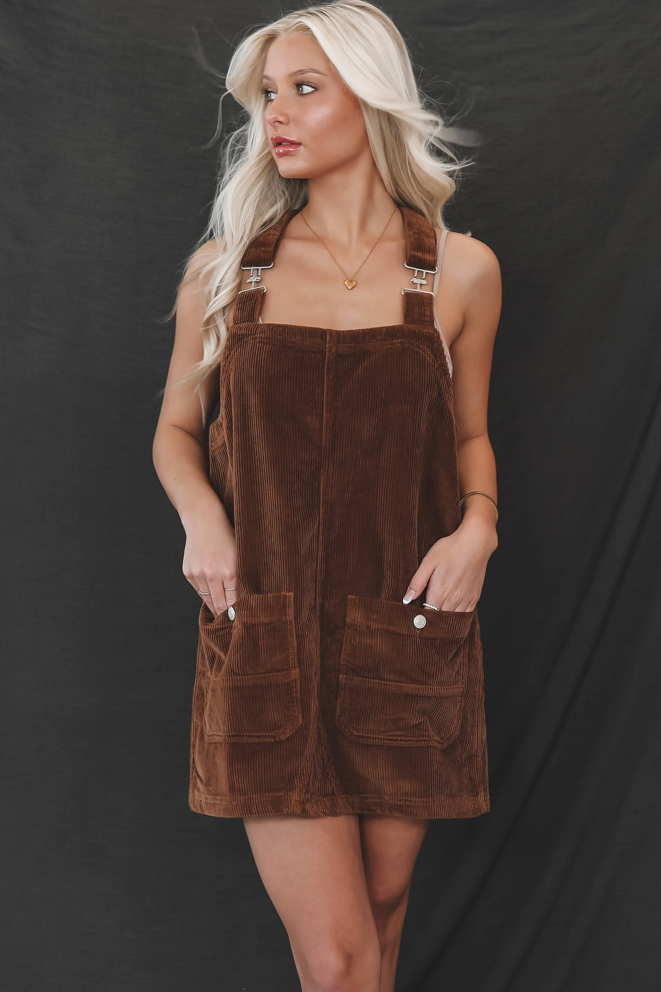 Coming Home For The Weekend Corduroy Overall Dress