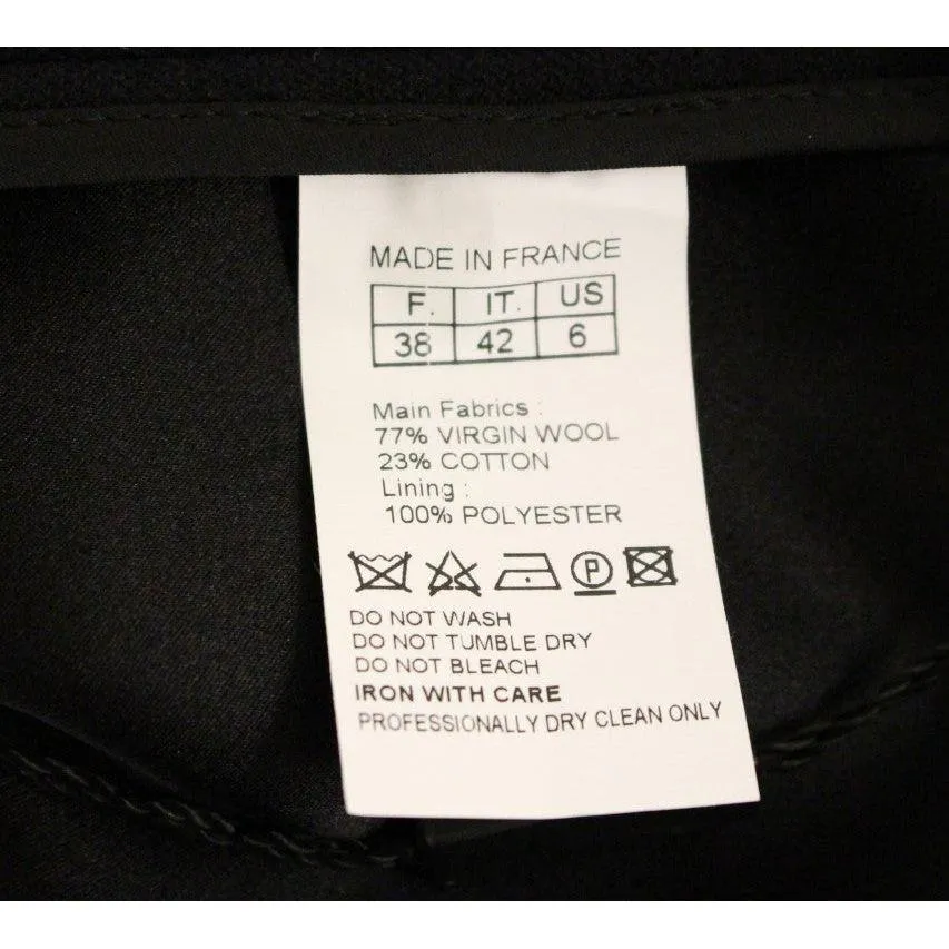 Corrado De Biase Elegant Black Wool-Cotton Blend Skirt