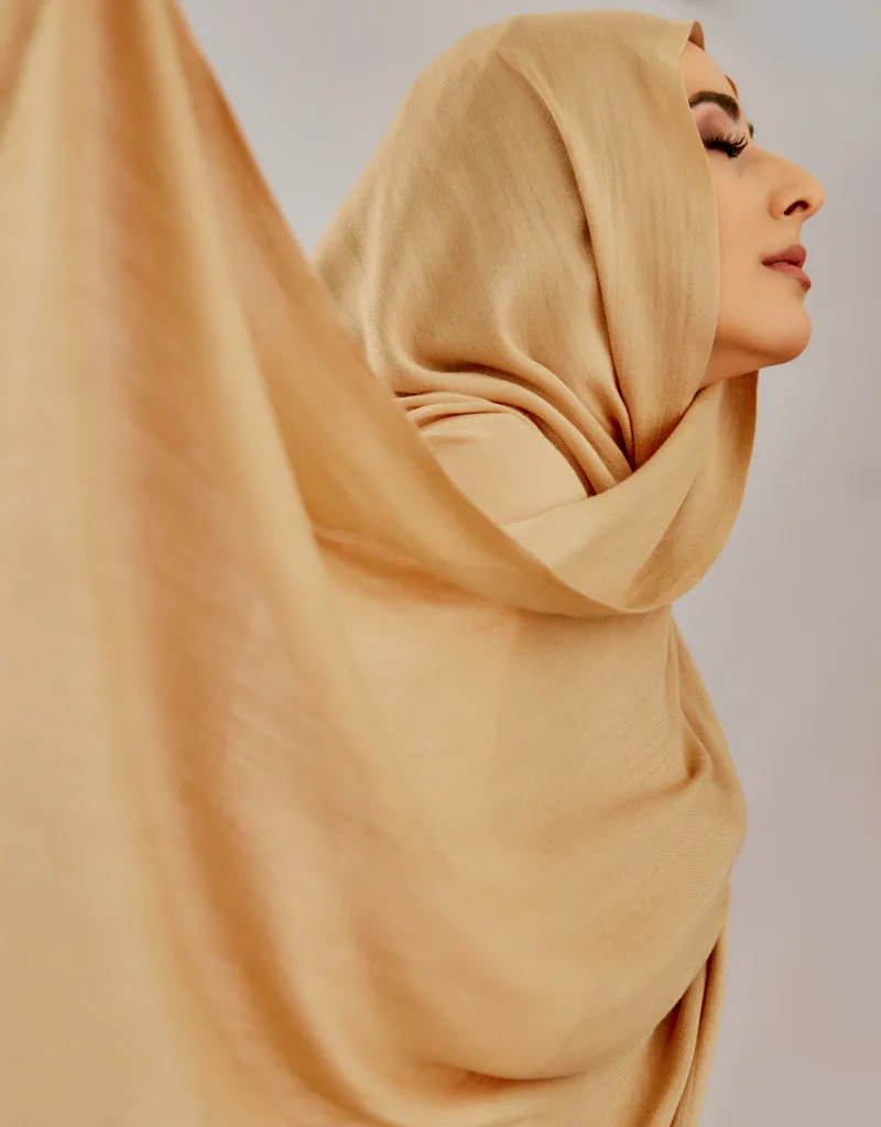 Cotton Tassel Twisted Shawl - Shades of Light Brown