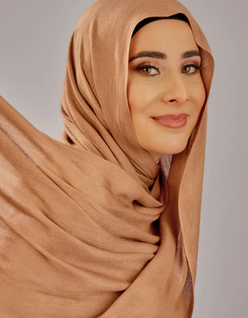 Cotton Tassel Twisted Shawl - Shades of Light Brown