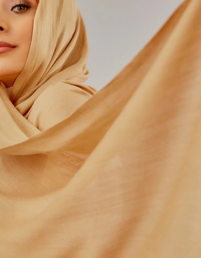 Cotton Tassel Twisted Shawl - Shades of Light Brown