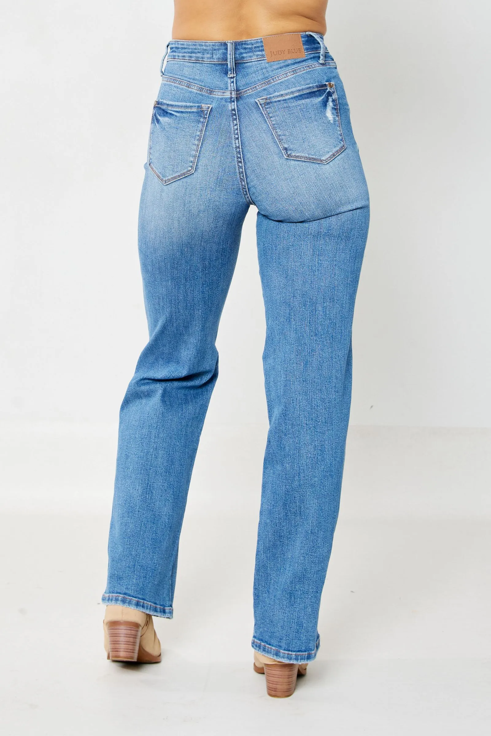 Daisy Judy Blue High Waist Tummy Control Straight Denim