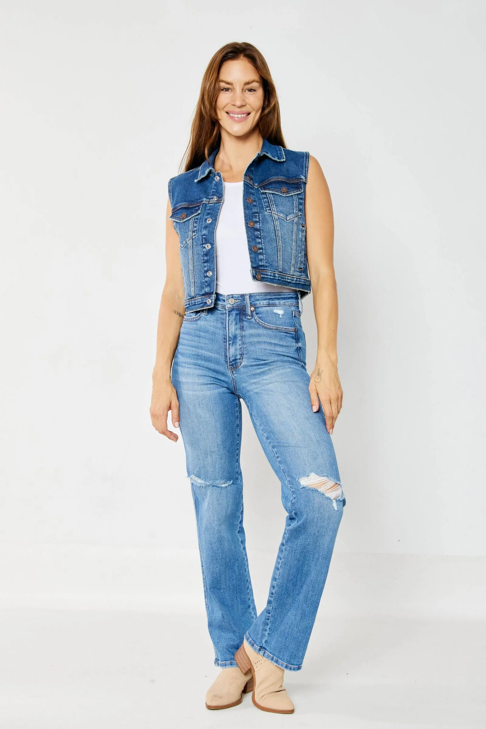 Daisy Judy Blue High Waist Tummy Control Straight Denim