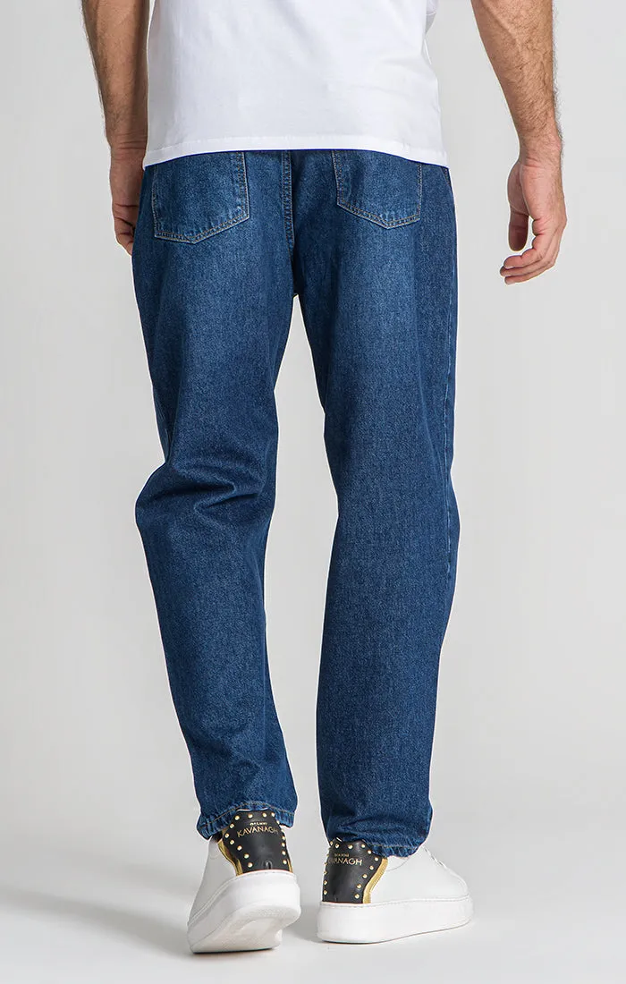 Dark Blue Balloon Leg Jeans