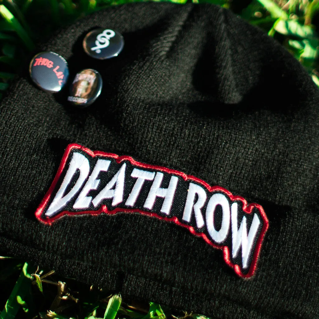 Death Row Custom Hip Hop Patch Beanie with Pins Black