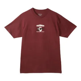 Deathwish Nine Lives T Shirt Burgandy