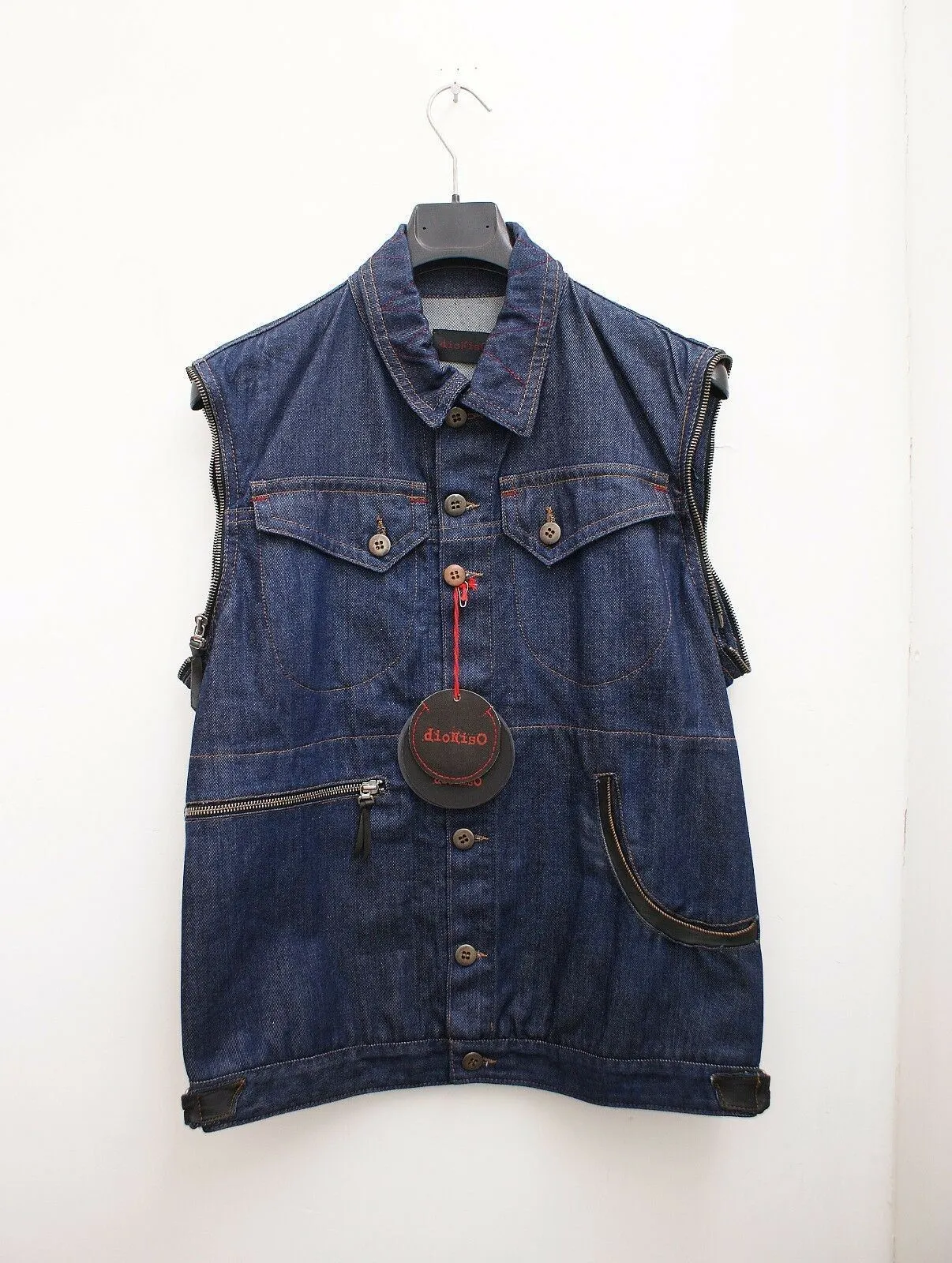 Denim Jacket With Detachable Leather Sleeves