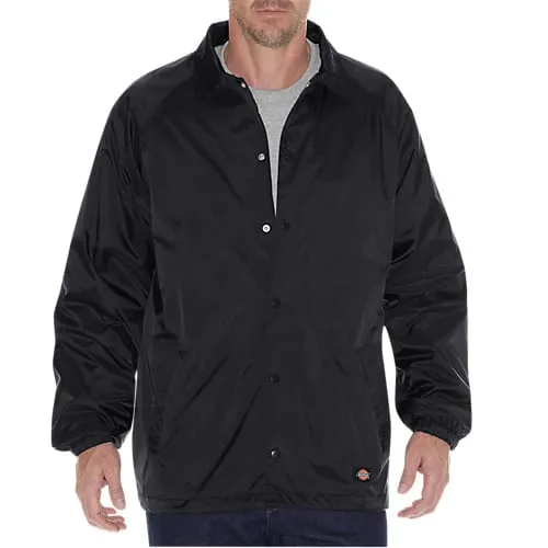 Dickies Snap Front Nylon Jacket- BLACK- 76-242BK