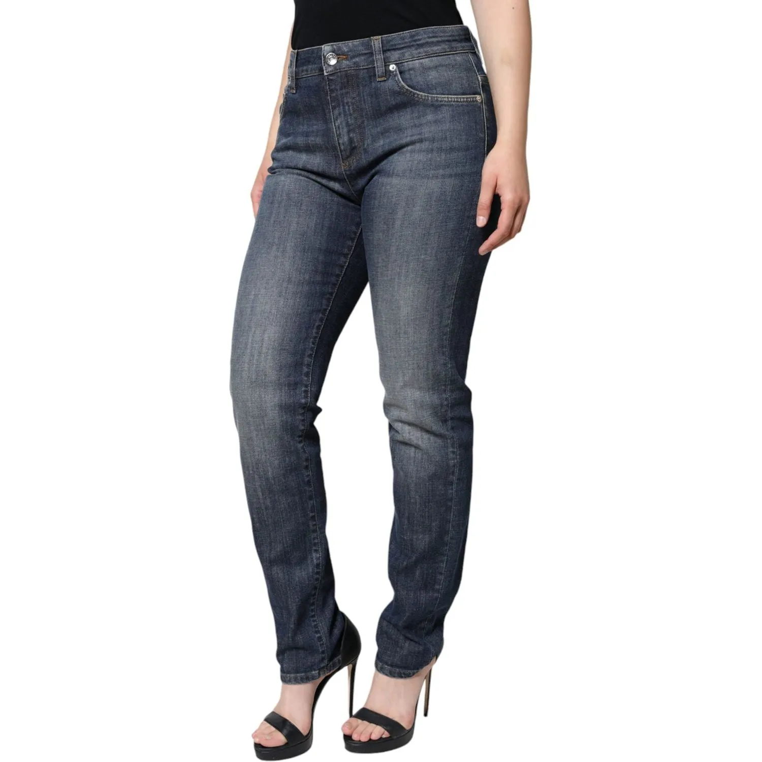 Dolce & Gabbana Dark Blue Cotton Stretch Skinny Denim Jeans