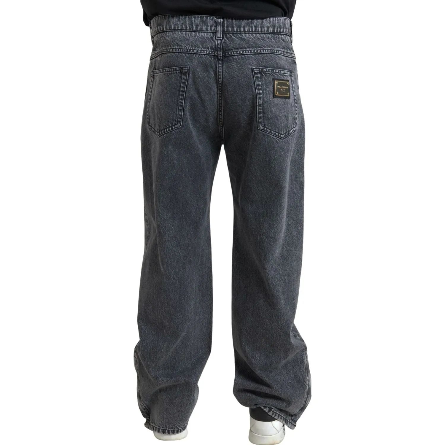 Dolce & Gabbana Elegant Dark Grey Straight Denim Jeans