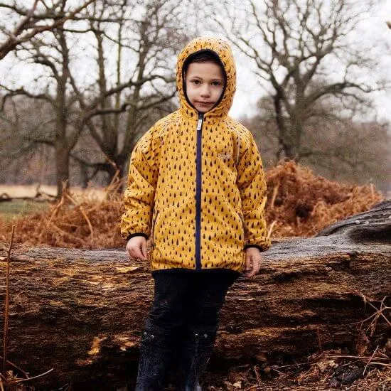 EcoSplash Jacket (Mustard Raindrops)