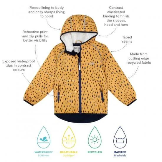 EcoSplash Jacket (Mustard Raindrops)