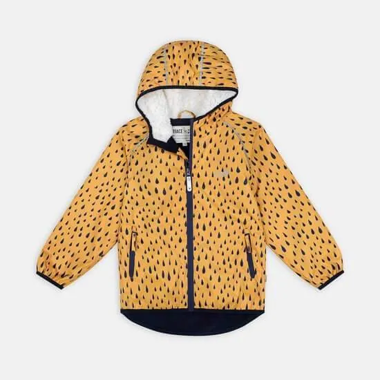 EcoSplash Jacket (Mustard Raindrops)