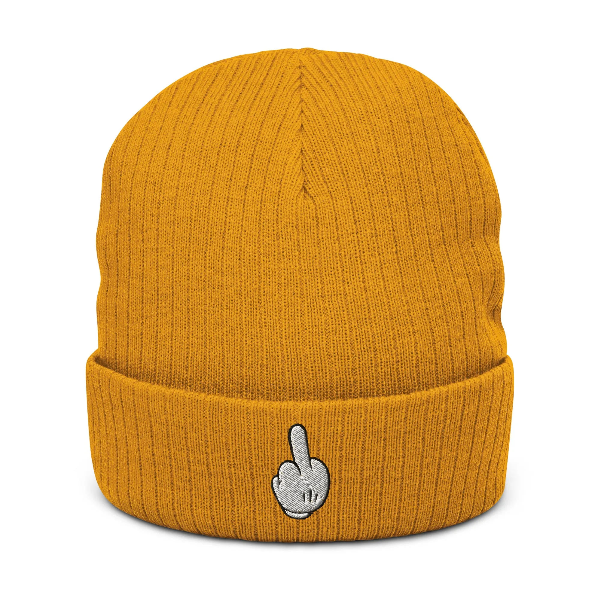 F U Ribbed knit beanie