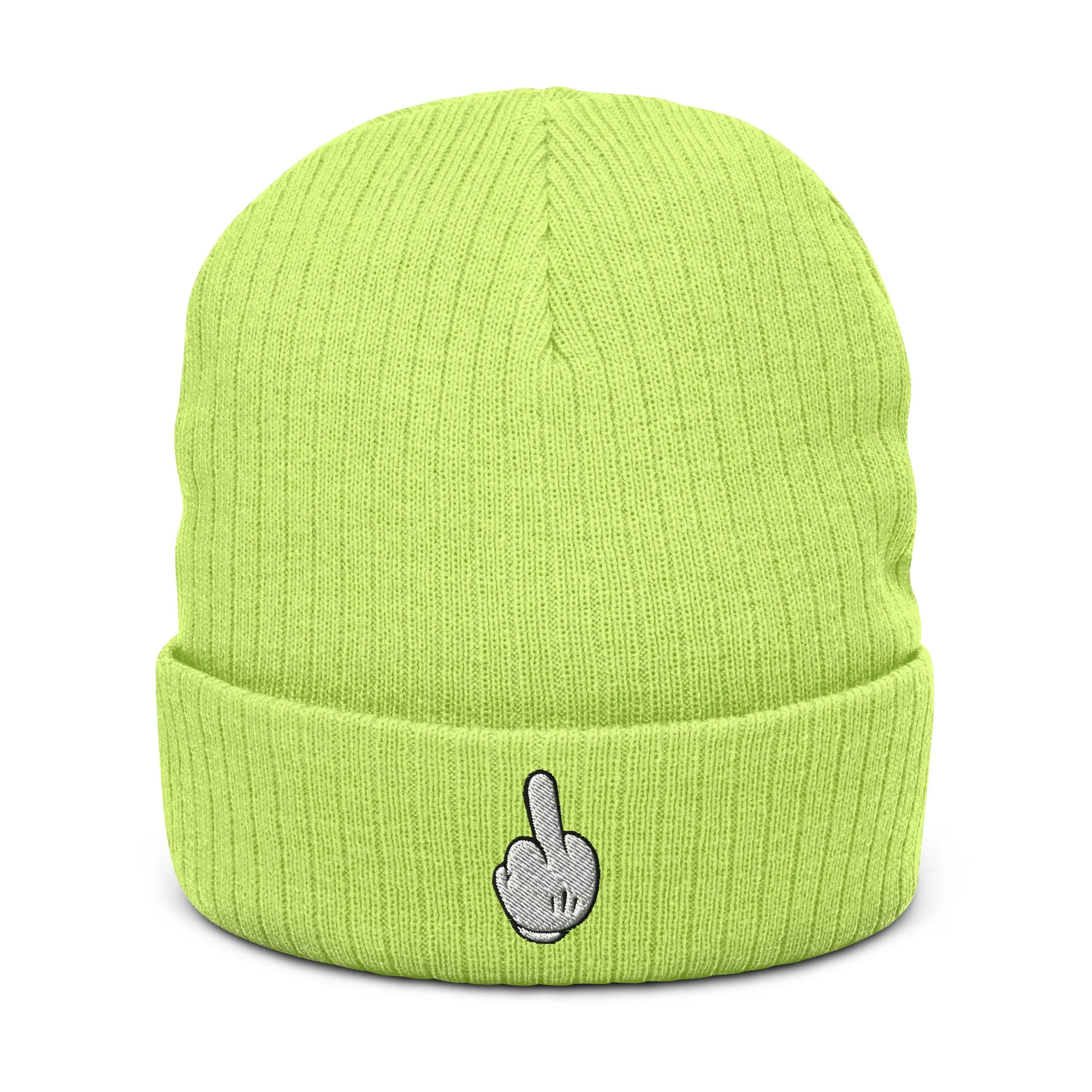 F U Ribbed knit beanie