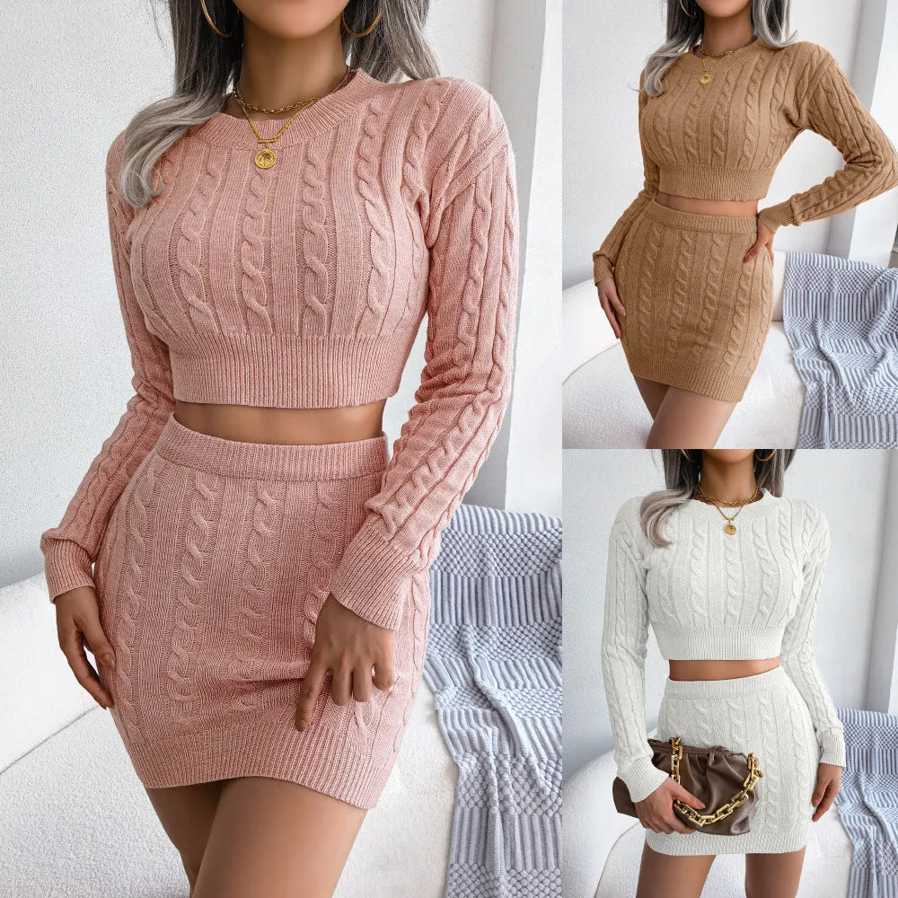 Falling in fashion Two Piece Sweater Dress | Knitted Co-ord Set | Two Piece Outfit Set