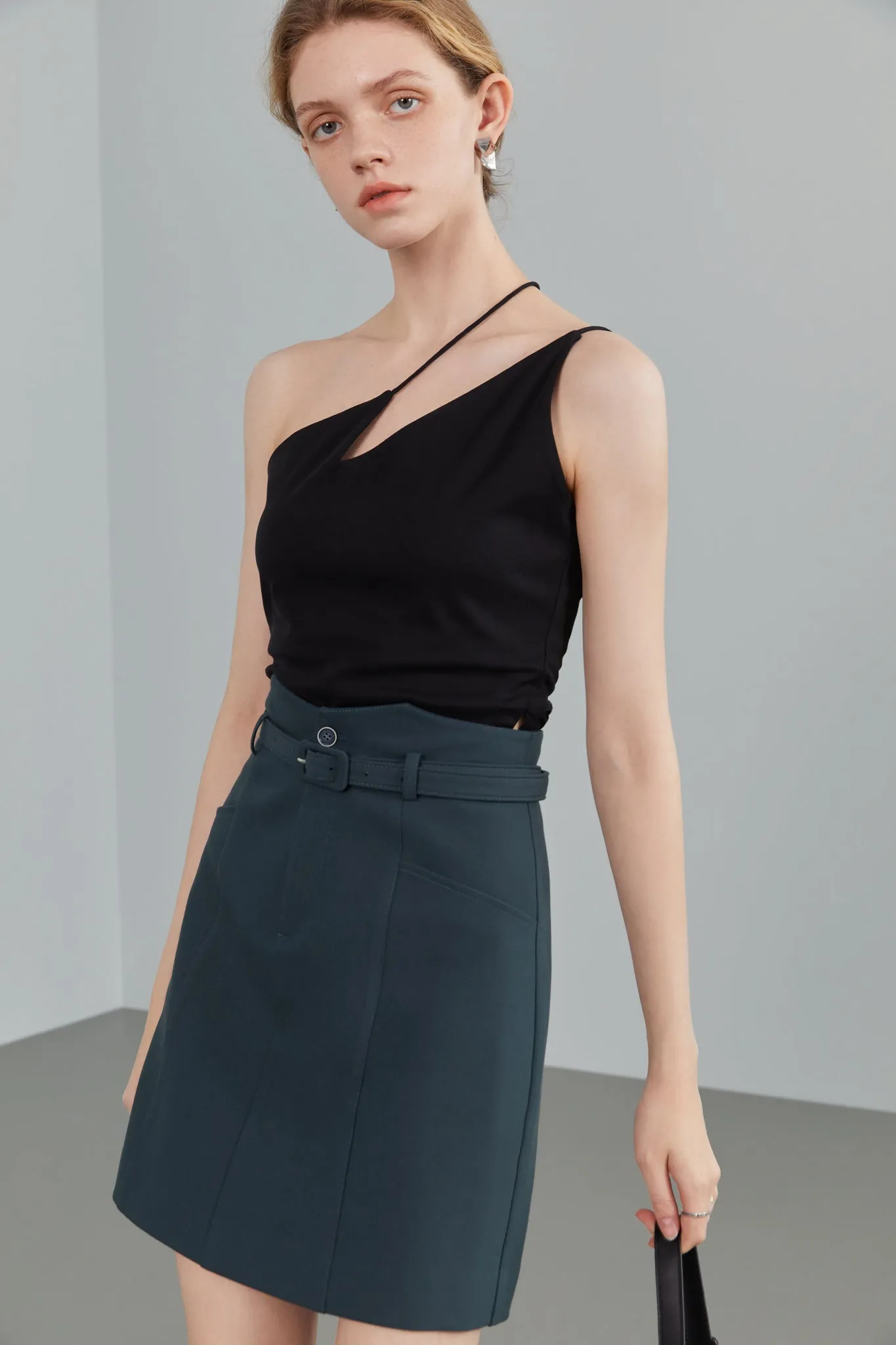 Fansilanen | Soleil Black Asymmetric Camisole Top