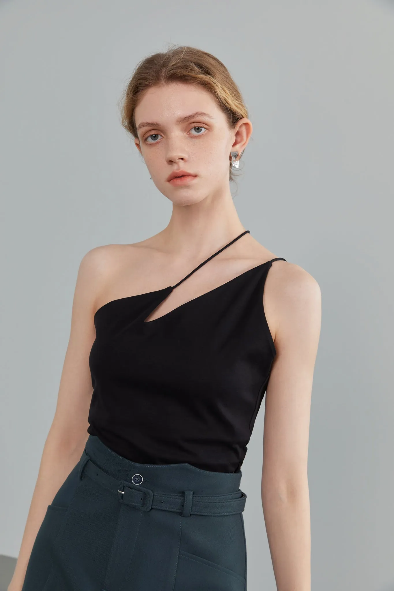 Fansilanen | Soleil Black Asymmetric Camisole Top