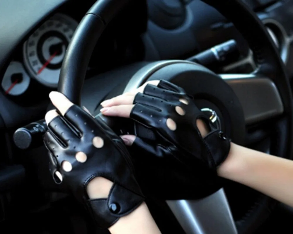 Fashion Half Finger Leather Gloves