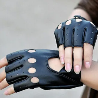 Fashion Half Finger Leather Gloves