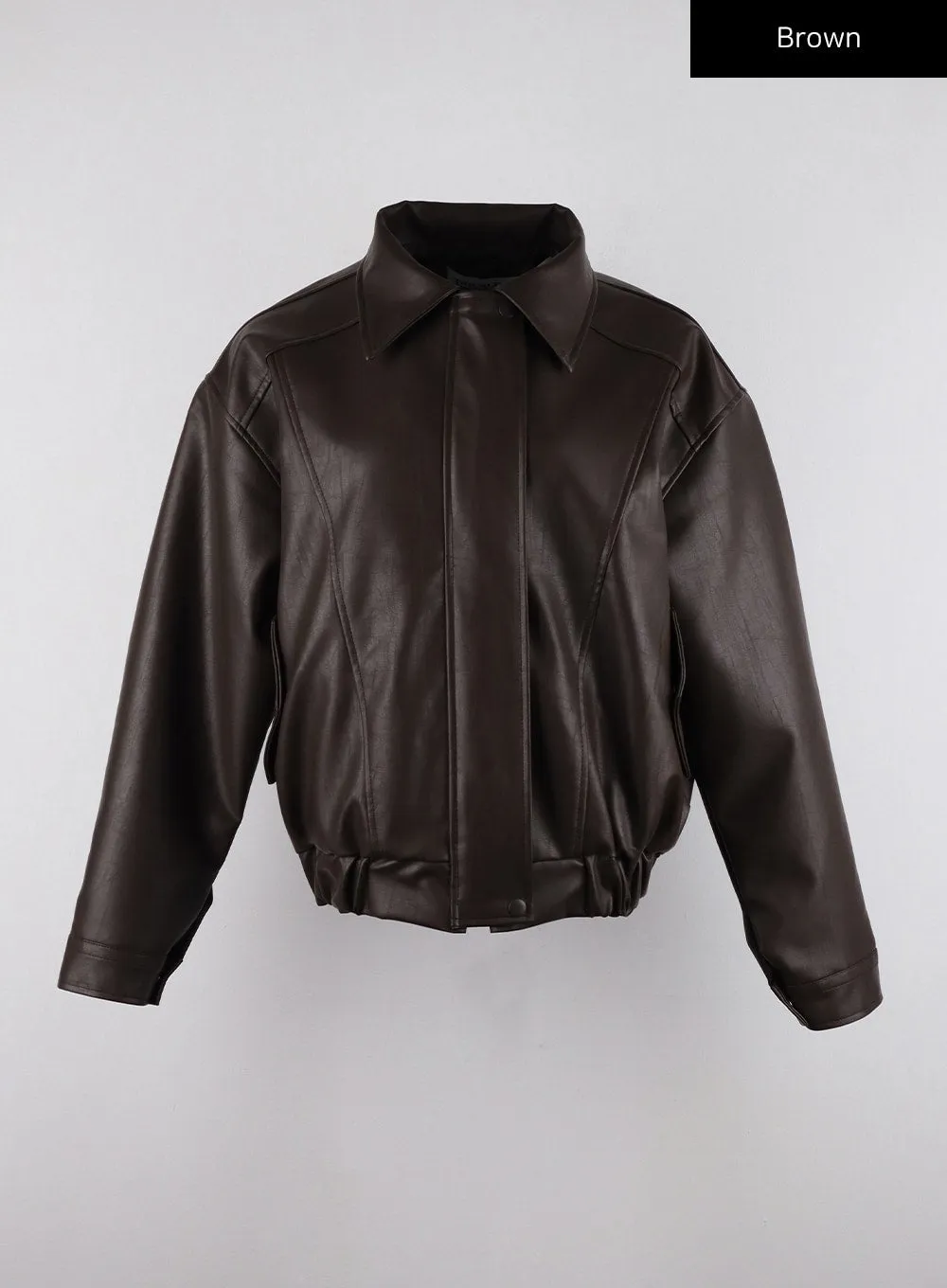 Faux Leather Bomber Jacket CD321