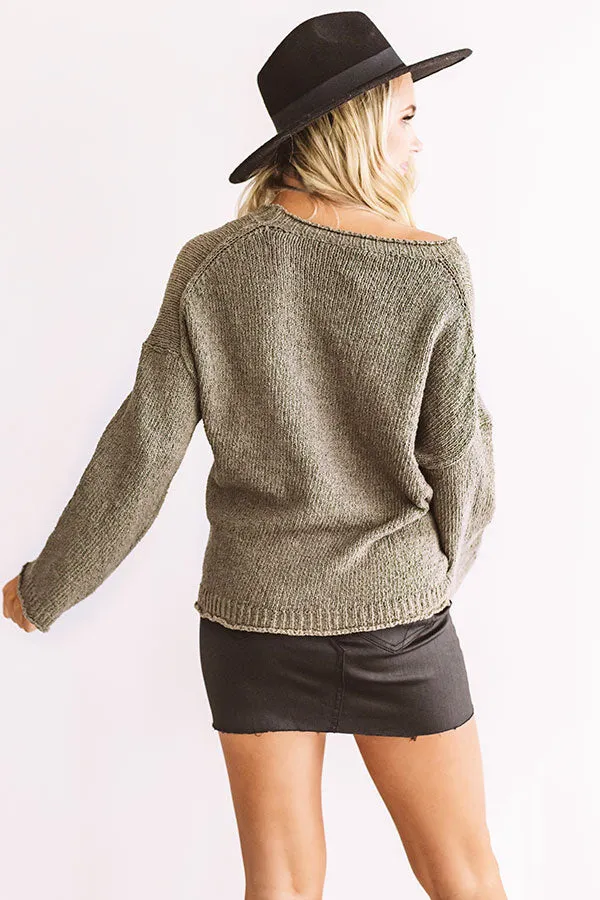 Fireside Feelings Knit Sweater In Sage