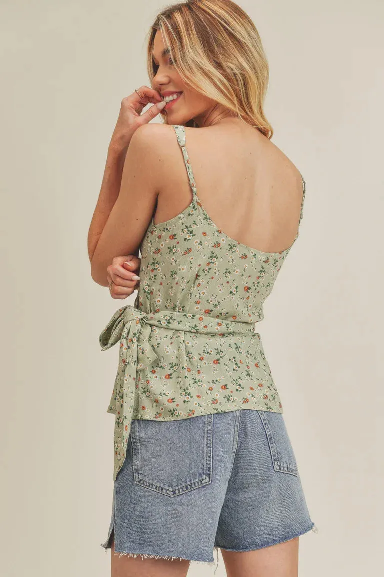 Floral Wrap Top Camisole