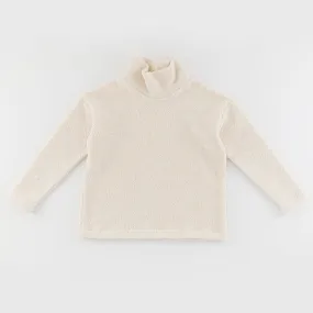 Funnel Neck Sweatshirt in Cream Sherpa