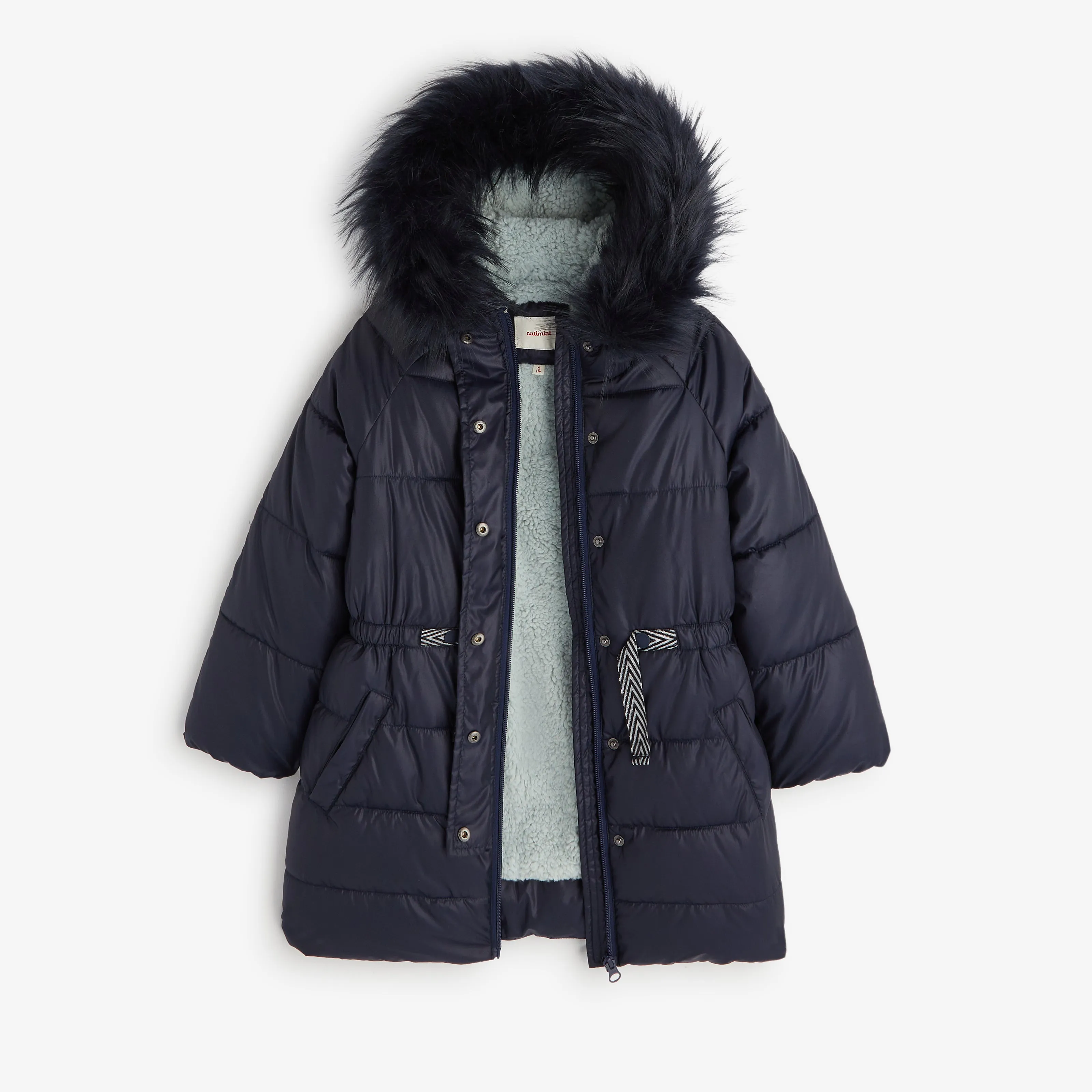 Girls' navy blue parka