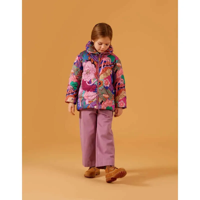 Girls Purple Cat Coat