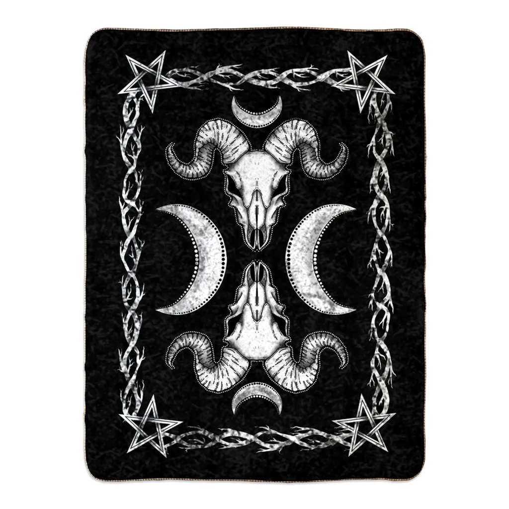 Goat Skull Fleece Sherpa Blanket