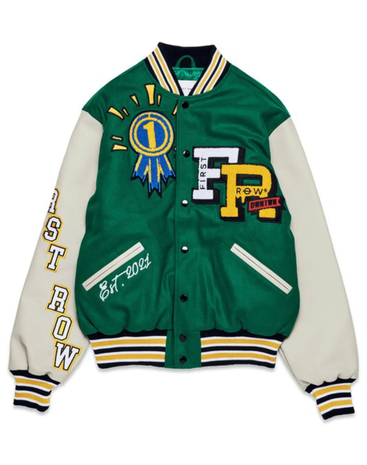 Green UNISEX varsity jacket