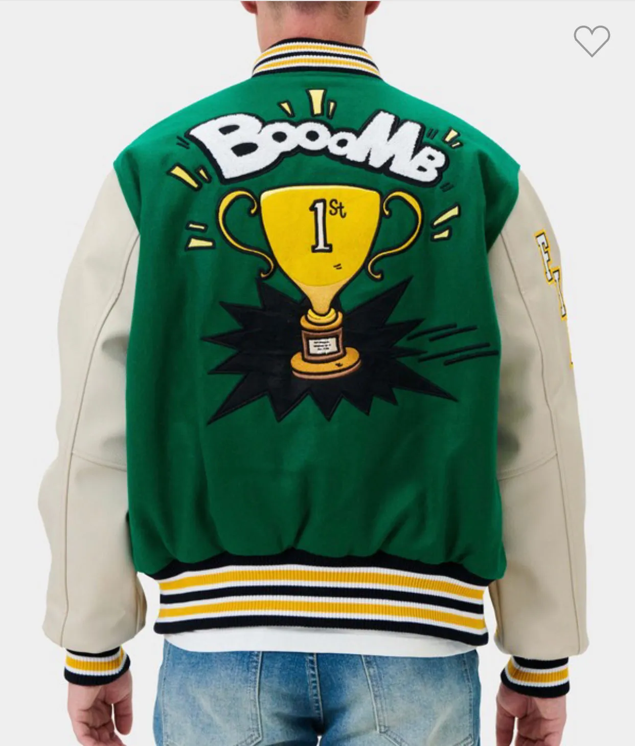 Green UNISEX varsity jacket