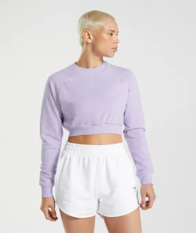 Gymshark Training Cropped Sweater - Soft Lilac