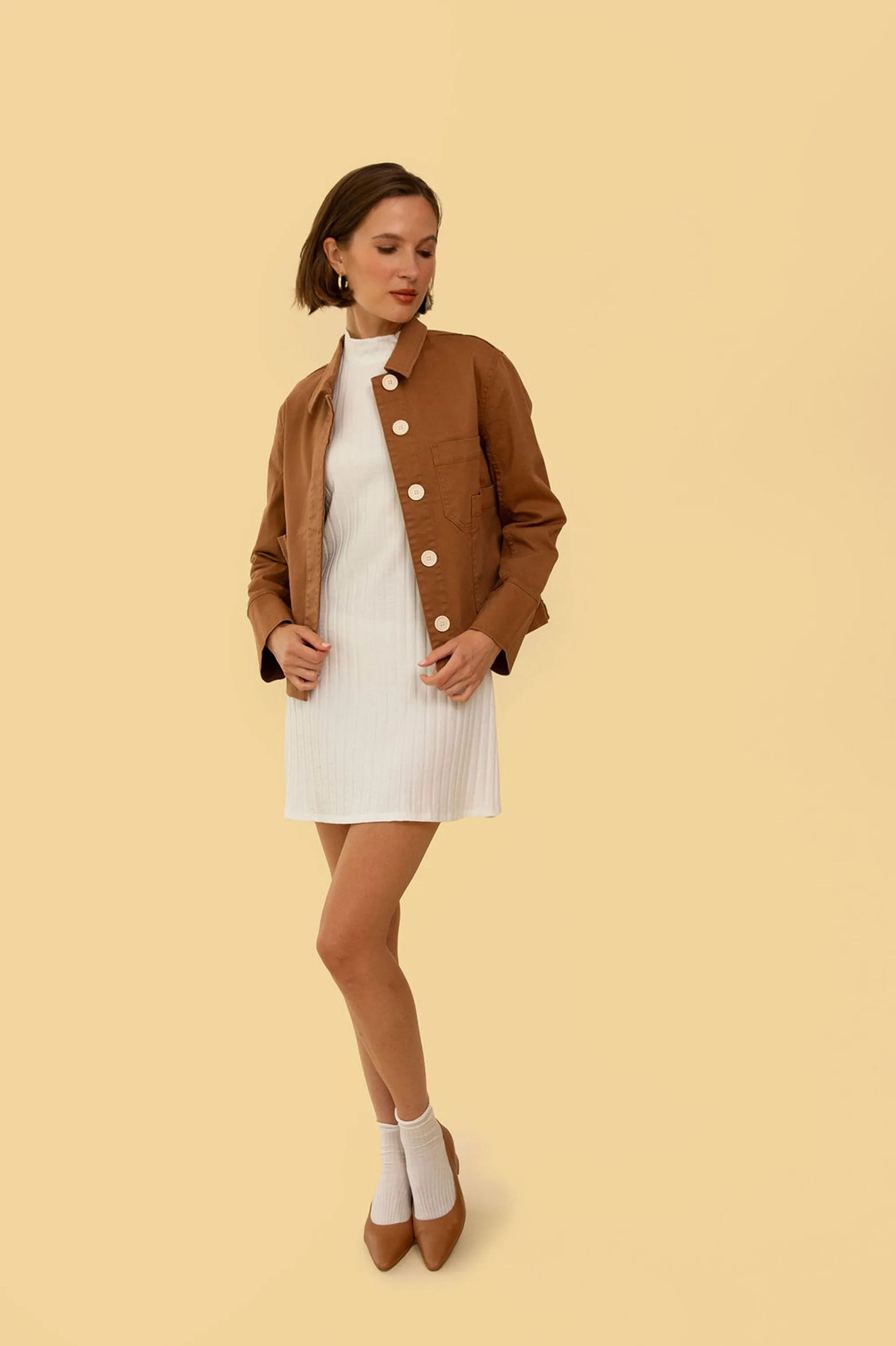 Hayden Jacket in Tan Twill