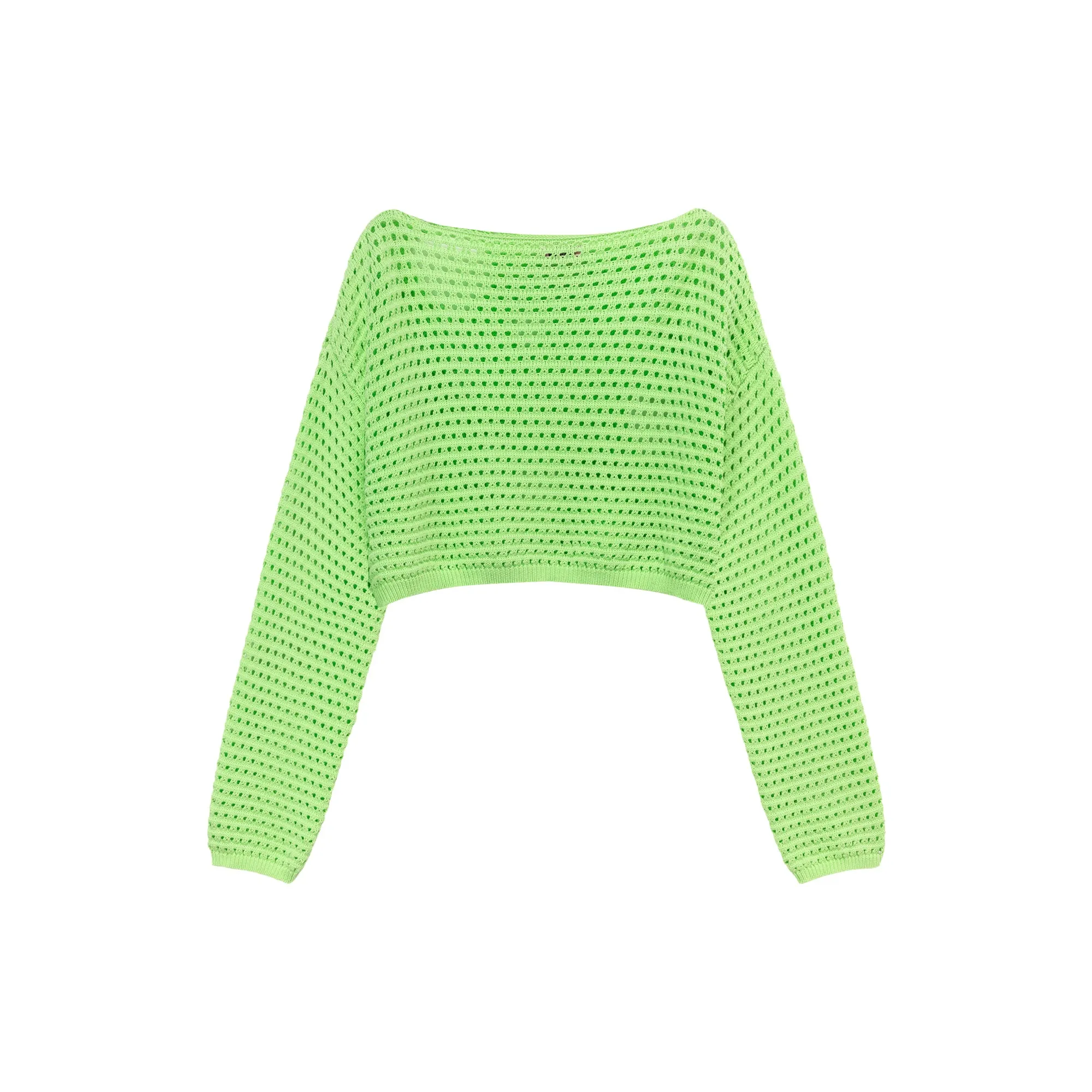 Heart Cutout Long Sleeve Crop Knit Sweater