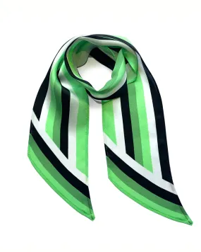 Henley Silk Stripe Neck Scarf Mint Green